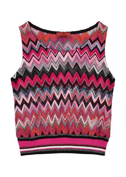  Missoni Zigzag Metallic Fine-knit Tank - Multicoloured - 10 