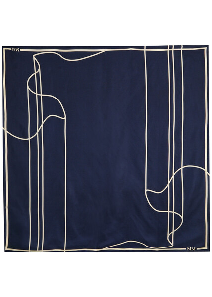  Mm Faust Printed Silk Scarf - Blue - One Size 