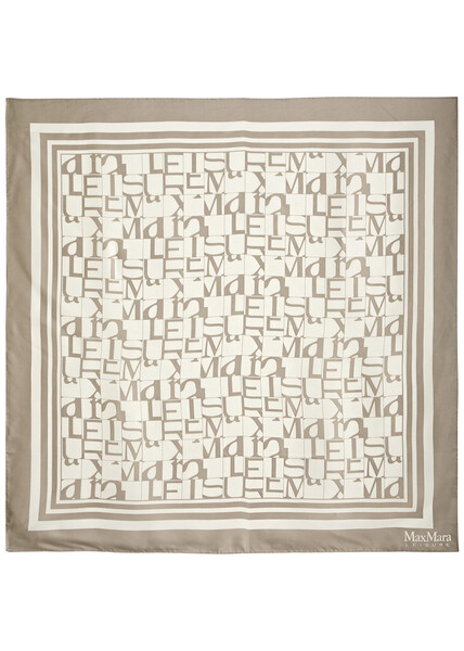  Mm Monogrammed Silk-twill Scarf - Grey - One Size 