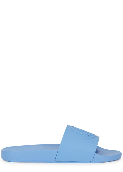  Moncler Basile Logo Rubber Sliders - Blue - 7 