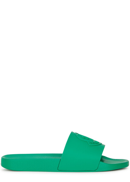  Moncler Basile Logo Rubber Sliders - Green - 8 