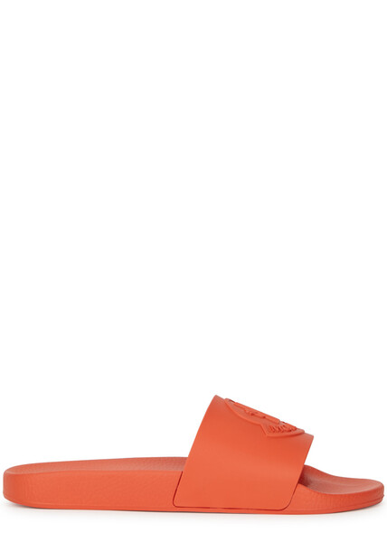  Moncler Basile Logo Rubber Sliders - Orange - 8 