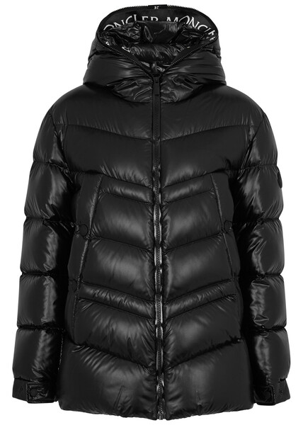  Moncler Clair Quilted Glossed Shell Jacket - Black - 5 