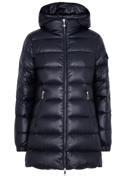  Moncler Glements Hooded Quilted Shell Coat - Navy - 2 
