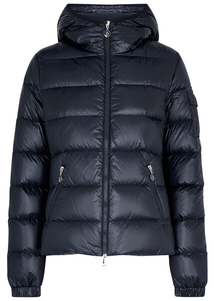  Moncler Gles Hooded Quilted Shell Jacket - Navy - S 