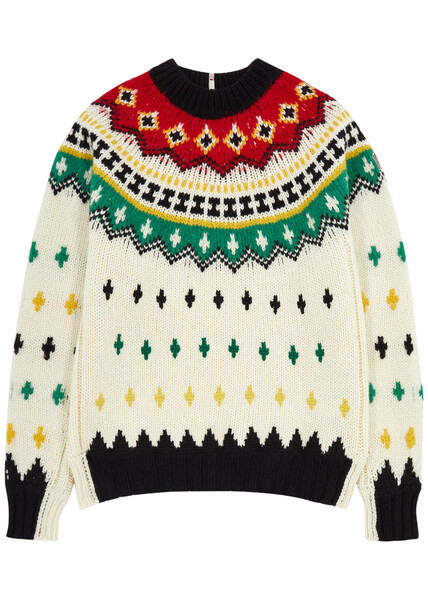  Moncler Grenoble Fair Isle Wool-blend Jumper - Multicoloured - M 