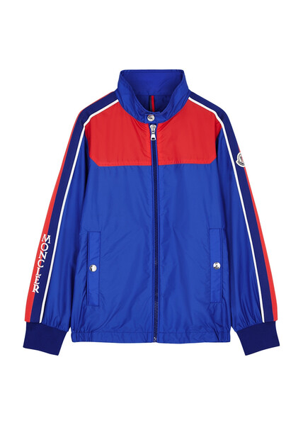  Moncler Kids Colour-blocked Shell Jacket (8-10 Years) - Blue 