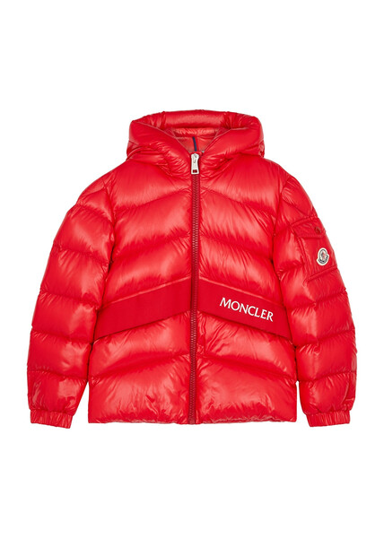  Moncler Kids Groseiller Quilted Shell Jacket, Jacket, Elasticated Cuff - Red 