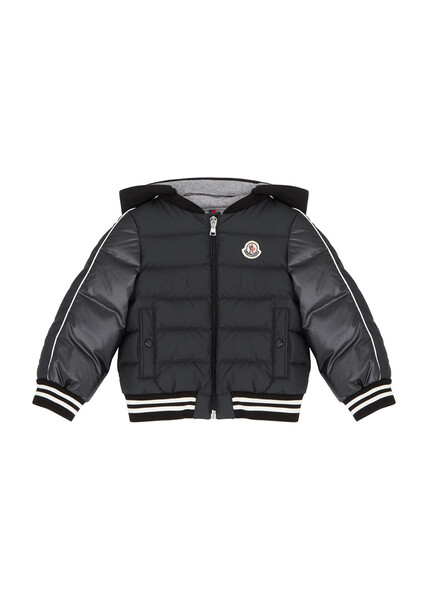  Moncler Kids Merih Black Quilted Shell Bomber Jacket 
