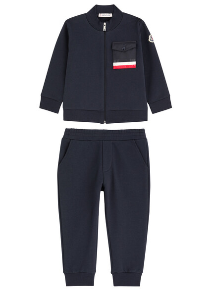  Moncler Kids Stretch-cotton Tracksuit - Navy 