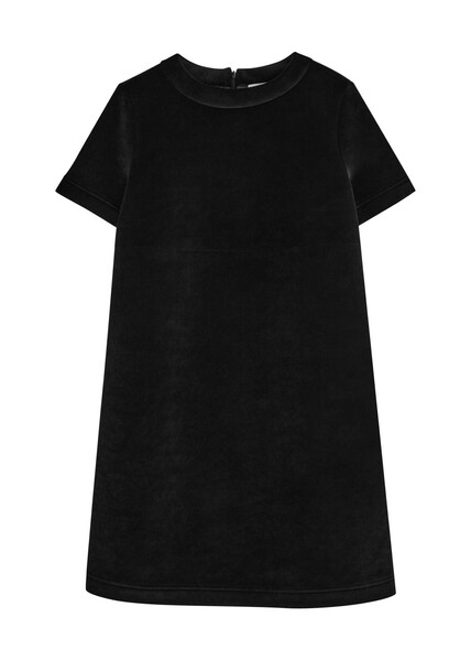  Moncler Logo Velour Mini Dress - Black - M (uk 12 / M) 