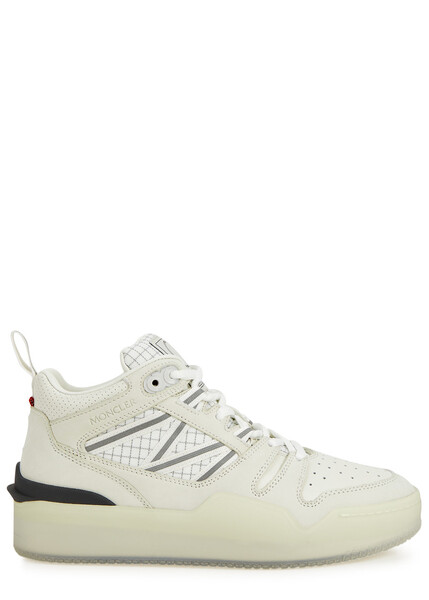  Moncler Pivot Panelled Nubuck Hi-top Sneakers, Sneakers, Round Toe - White And Black - 5, Moncler Trainers, Leather - 5 