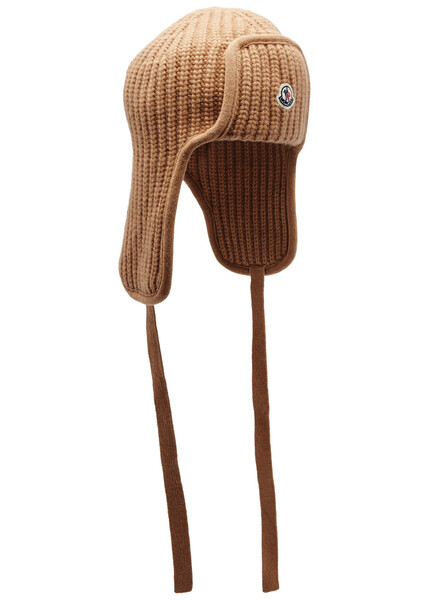  Moncler Ribbed Wool Hat - Camel 