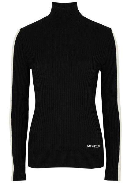  Moncler Ribbed Wool Top - Black - Xs 