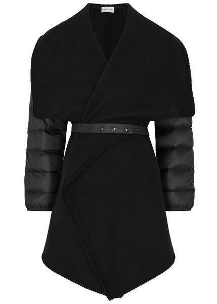 Moncler Wool-blend And Quilted Shell Cape - Black - M 