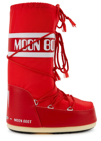  Moon Boot Icon Padded Nylon Mid-calf Snow Boots - Red - 35/38 