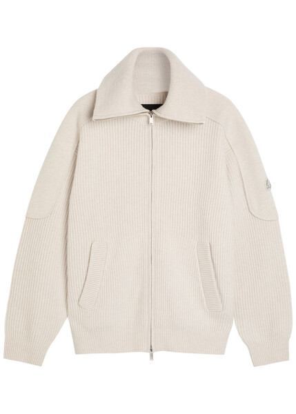  Moose Knuckles Colson Ribbed Wool Sweatshirt - Beige - M 