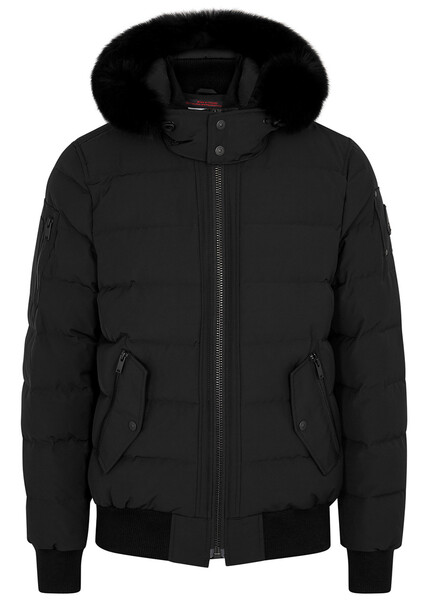  Moose Knuckles Scotchtown Fur-trimmed Quilted Shell Jacket - Black - Xl 