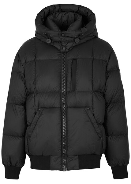  Moose Knuckles 12th Street Quilted Shell Bomber Jacket - Black - L 