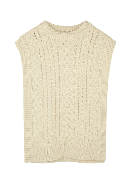  Mr Mittens Cable-knit Wool Vest - Cream - Xs/s 