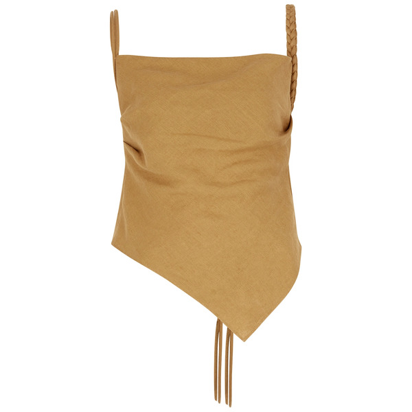  Nanushka Linen Scarf Top - Camel - S 