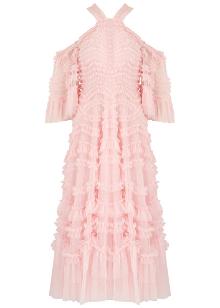  Needle & Thread Bronte Off-the-shoulder Ruffled Tulle Gown - Pink - 2 (uk6 /xs) 
