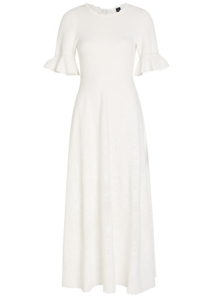  Needle & Thread Scalloped Pointelle-knit Gown - Cream - 10 (uk10 / S) 