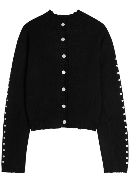  Never Fully Dressed Stud-embellished Knit Cardigan - Black - M (uk12 / M) 