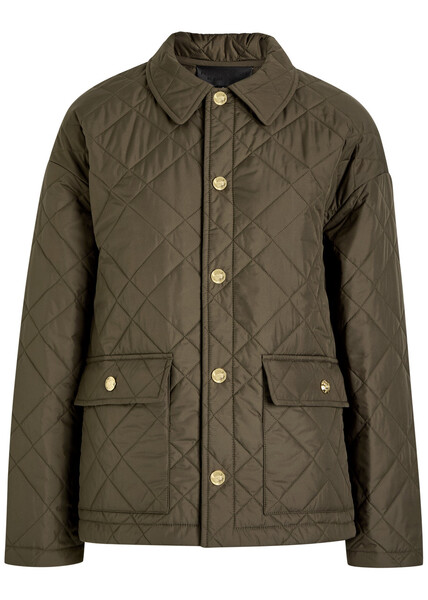  Nili Lotan Helah Quilted Shell Jacket - Green - L (uk14 / L) 