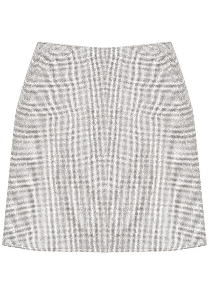  Nue Studio Camille Silver Crystal Mini Skirt - Xs 