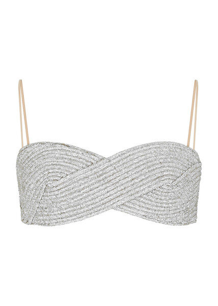  Nue Studio Eternity Silver Crystal Bra Top - Xs 