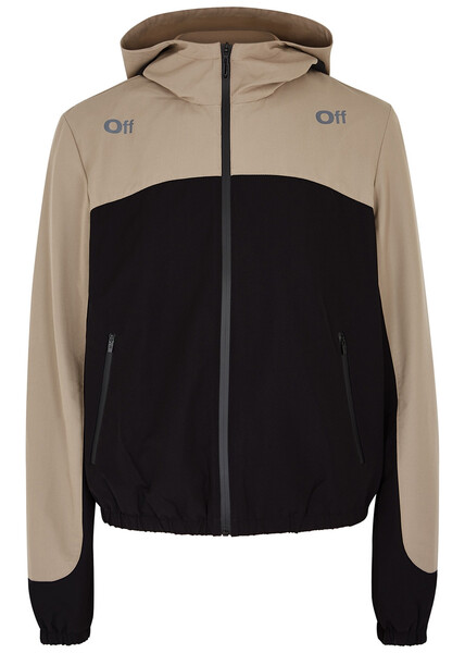  Off-white Panelled Hooded Shell Jacket - Black - M 