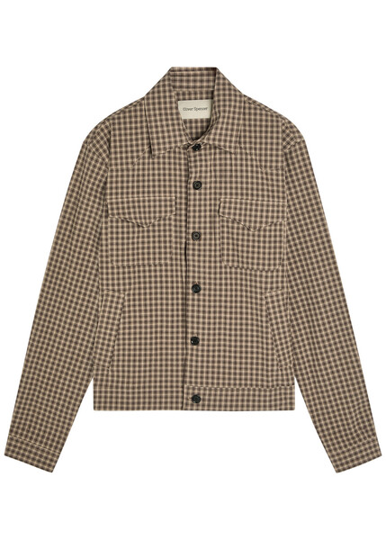  Oliver Spencer Checked Stretch-cotton Jacket - Brown - L 