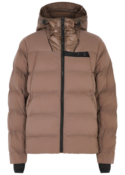  On Running Challenger Quilted Shell Jacket, Jackets, Taupe, Large - L (uk14 / L) 