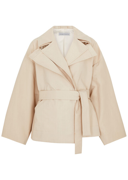  Palmer//harding Transformation Layered Cotton-poplin Jacket - Cream - M 