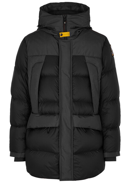  Parajumpers Shedir Panelled Quilted Shell Coat - Black - S 