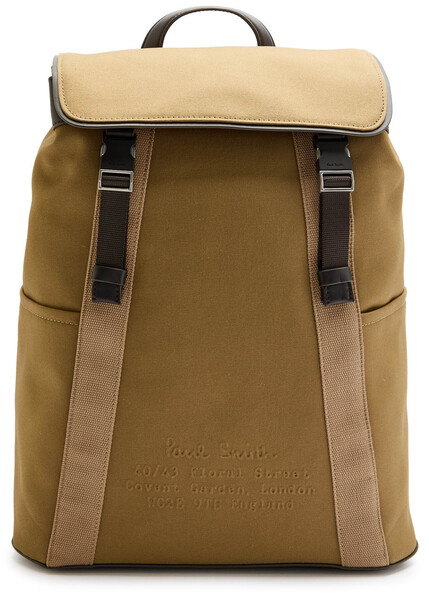  Paul Smith Canvas And Leather Backpack - Brown - One Size 
