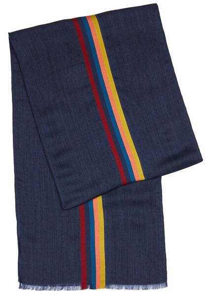  Paul Smith Striped Wool-blend Scarf - Blue 