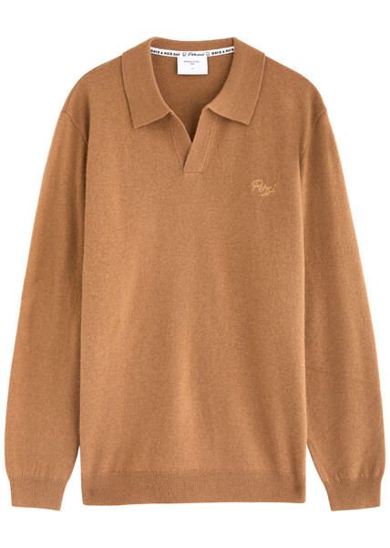  Percival Network Wool-blend Polo Jumper - Orange - S 