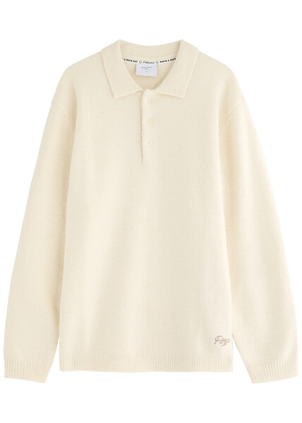 Percival Rugby Alpaca-blend Polo Jumper - Cream - L 