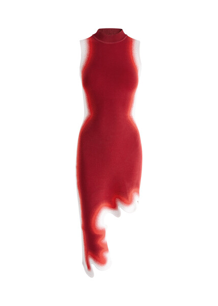  Ph5 Brooklyn Asymmetric Knitted Dress - Red - M (uk12 / M) 