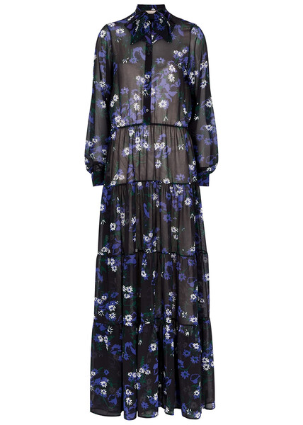  Plan C Floral-print Chiffon Maxi Dress - Multicoloured - 10 