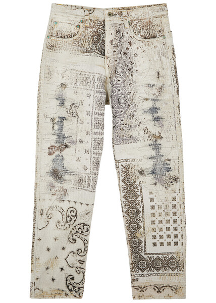  Proleta Re Art Boro Patchwork Distressed Straight-leg Jeans - White - M 