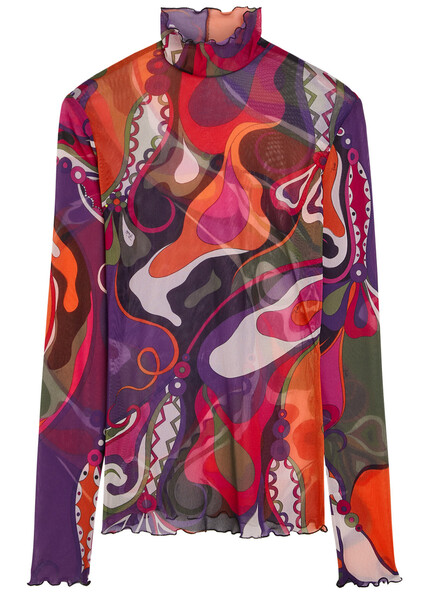  Pucci Printed Tulle Top - Multicoloured 1 - 38 (uk6 / Xs) 