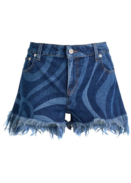  Pucci Wave-printed Stretch-denim Shorts - 46 (uk14 / L) 