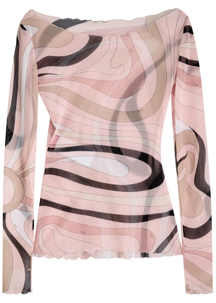  Pucci Wave-printed Tulle Top - Multi Print - 44 (uk12 / M) 
