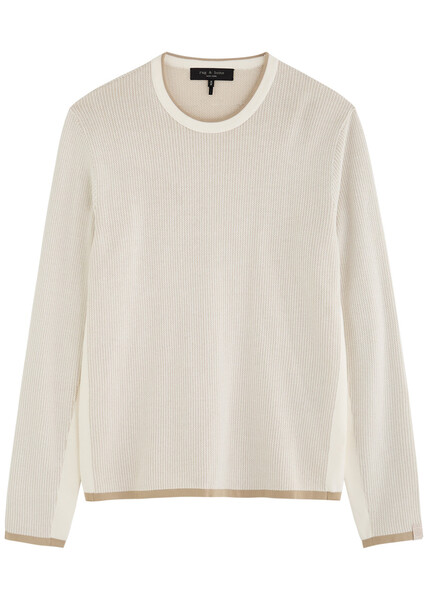  Rag & Bone Harvey Cotton-blend Jumper - Ivory - Xl 