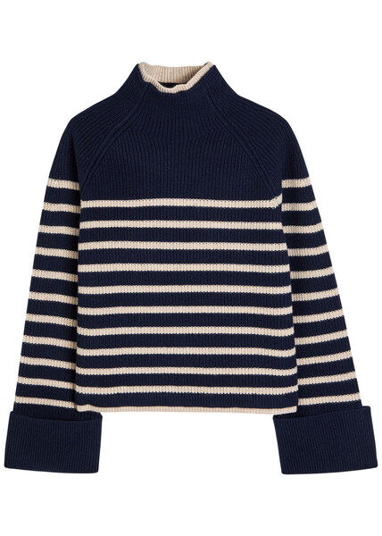  Rag & Bone Ilaria Striped Wool Jumper - Navy - S (uk8-10 / S) 