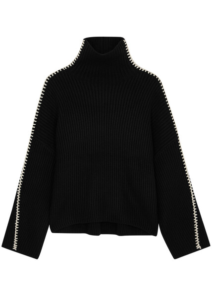  Rag & Bone Ingrid Wool Jumper - Black - Xs 