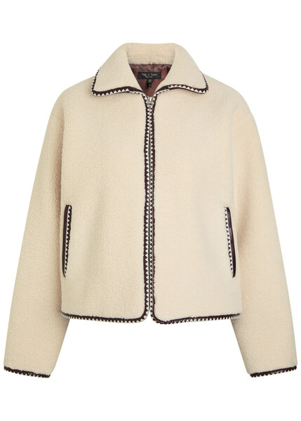  Rag & Bone Mai Whipstitch-trimmed Fleece Jacket - Ivory - S (uk8-10 / S) 